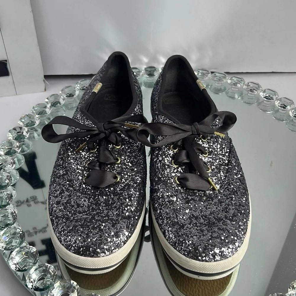 Kate Spade New York Champion Silver Glitter Sneakers 9.5